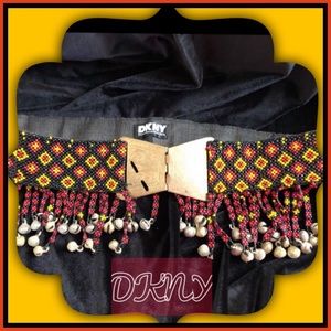 Donna Karan Straw belt.